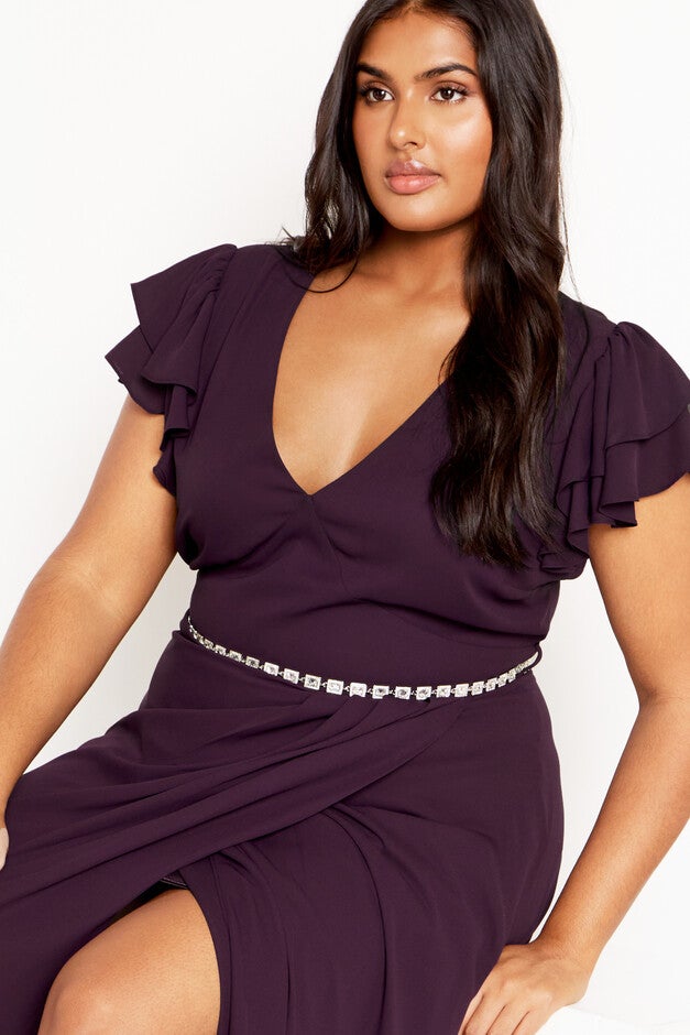 Enya Maxi Dress - spiced plum, PURPLE, alternate image number 3
