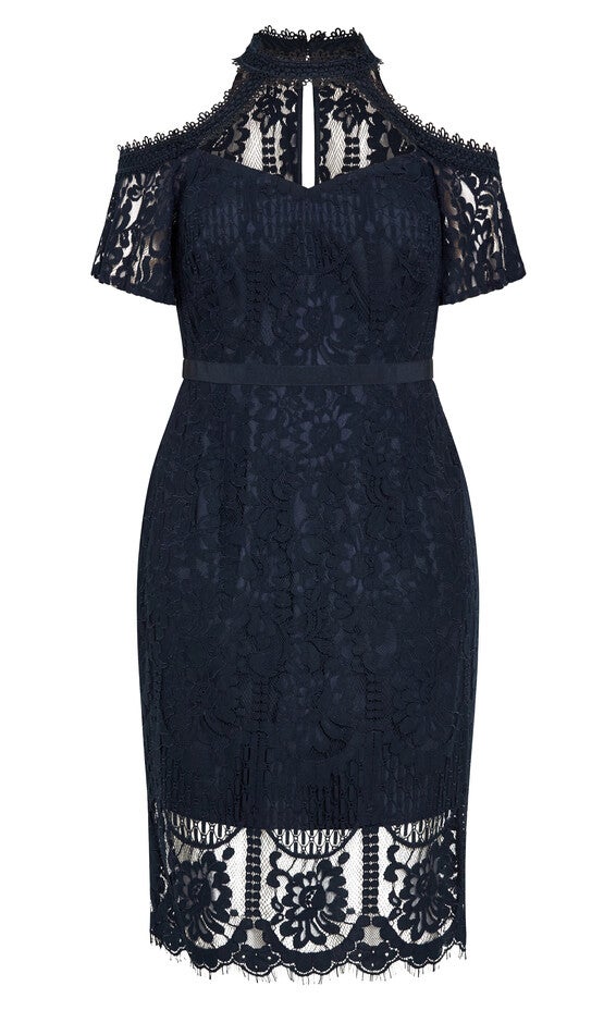 Pippa Lace Dress - navy, NAVY, alternate image number 4