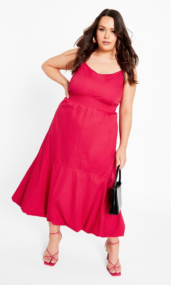 Eliza Dress - pink sherbet, PINK, hi-res image number 0