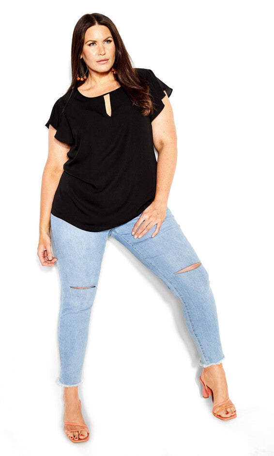 Sweet Waterfall Top - black, BLACK, alternate image number null