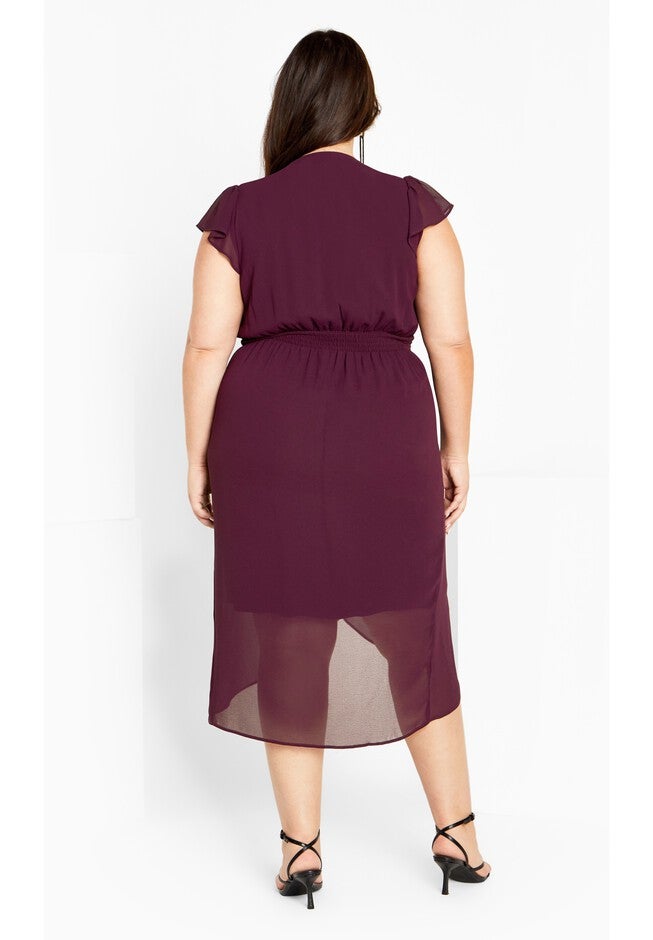 Wrap Swing Dress - spiced plum, PURPLE, on-hover image number null