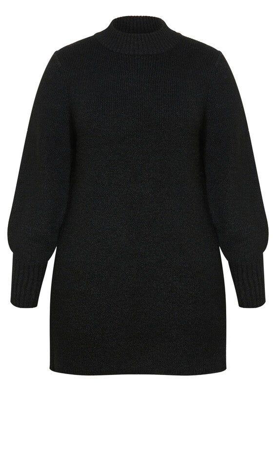 Longline Split Sweater - black, BLACK, alternate image number 3