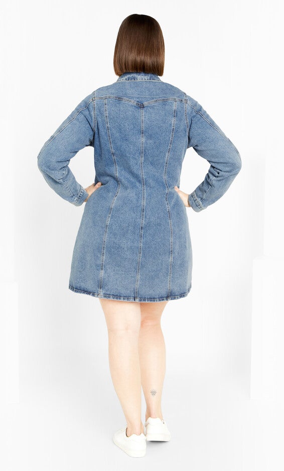Oaklyn Dress - mid denim, MID, alternate image number 4