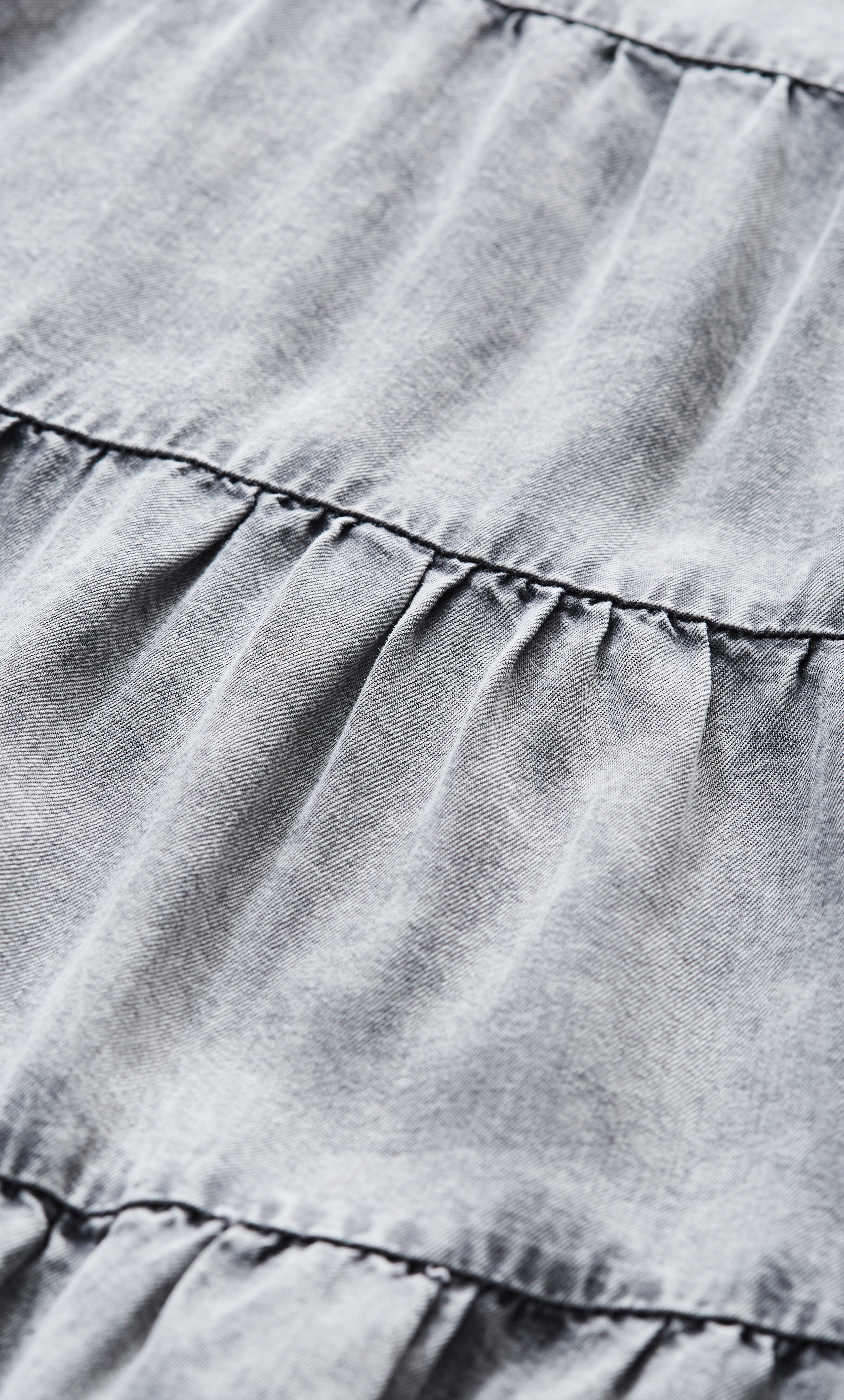 Denim Tier Dress - grey wash, GRAY, alternate image number 5