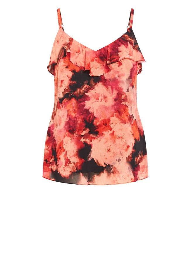 Mischa Print Floral Top - floral l'amour, ORANGE, alternate image number 4