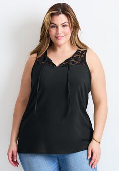 Lace Yoke Detail Tank