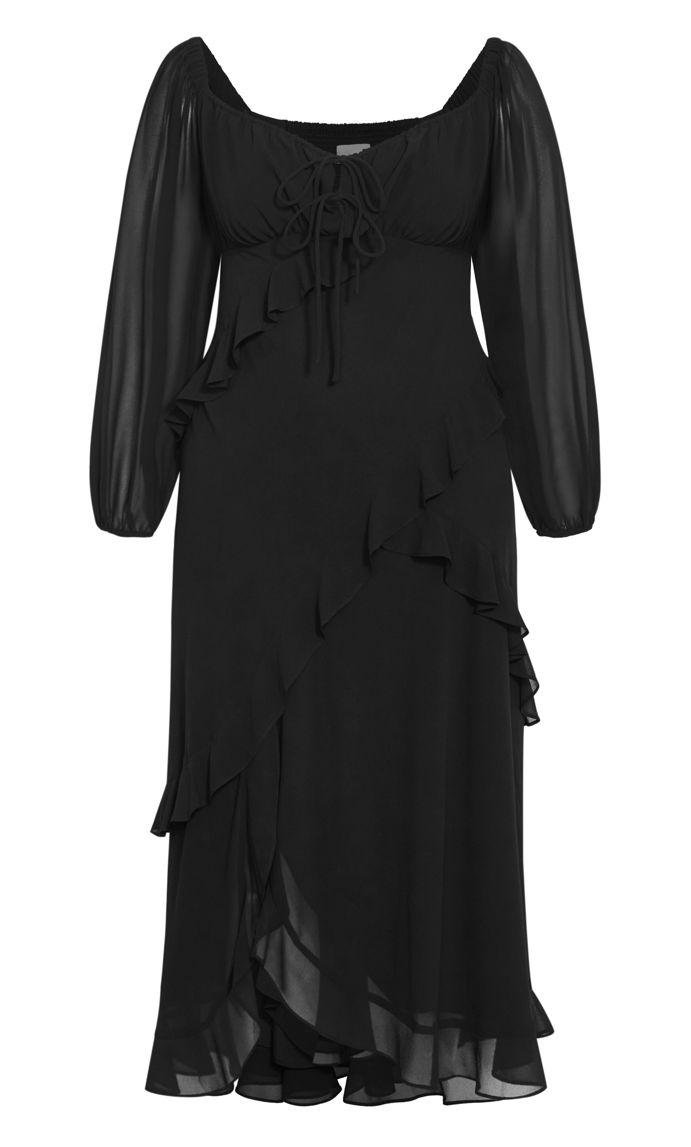 Shayla Long Sleeve Maxi Dress, BLACK, alternate image number 3