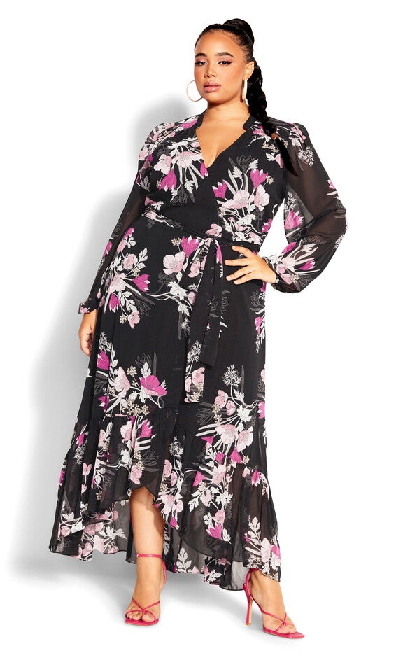 Samara Maxi Dress - black, BLACK FULL BLOOM, hi-res image number 0