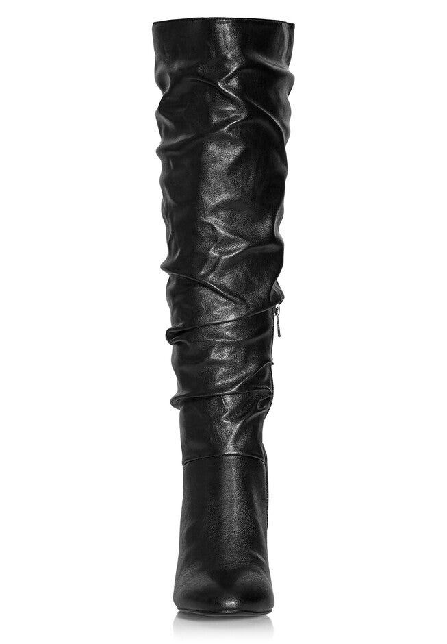 WIDE FIT Petra Sleek Knee Boot - black, BLACK, alternate image number null