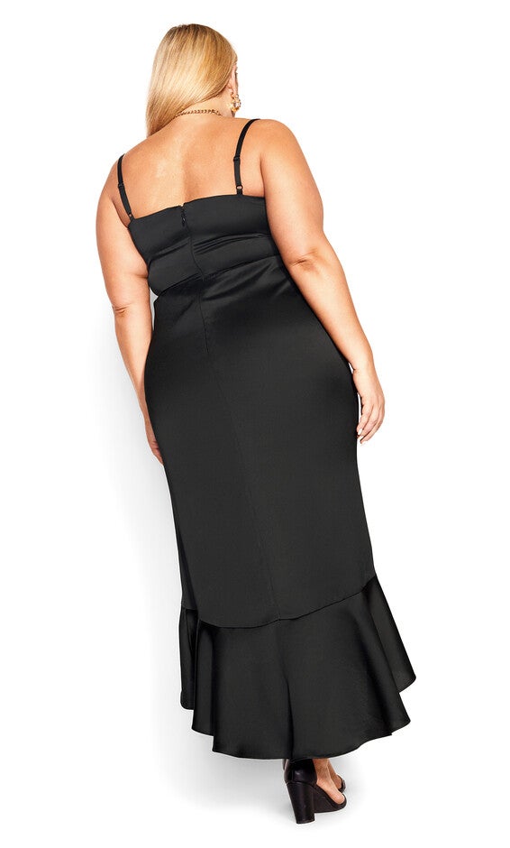 Bella Ruffle Maxi Dress - black, BLACK, alternate image number null