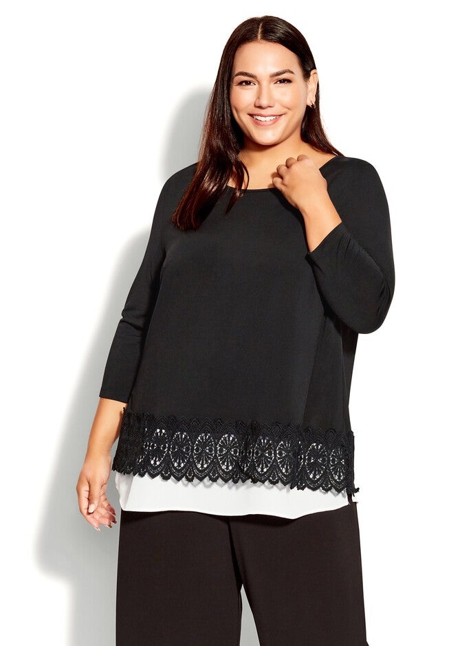 Inta Lace Top, BLACK, hi-res image number null
