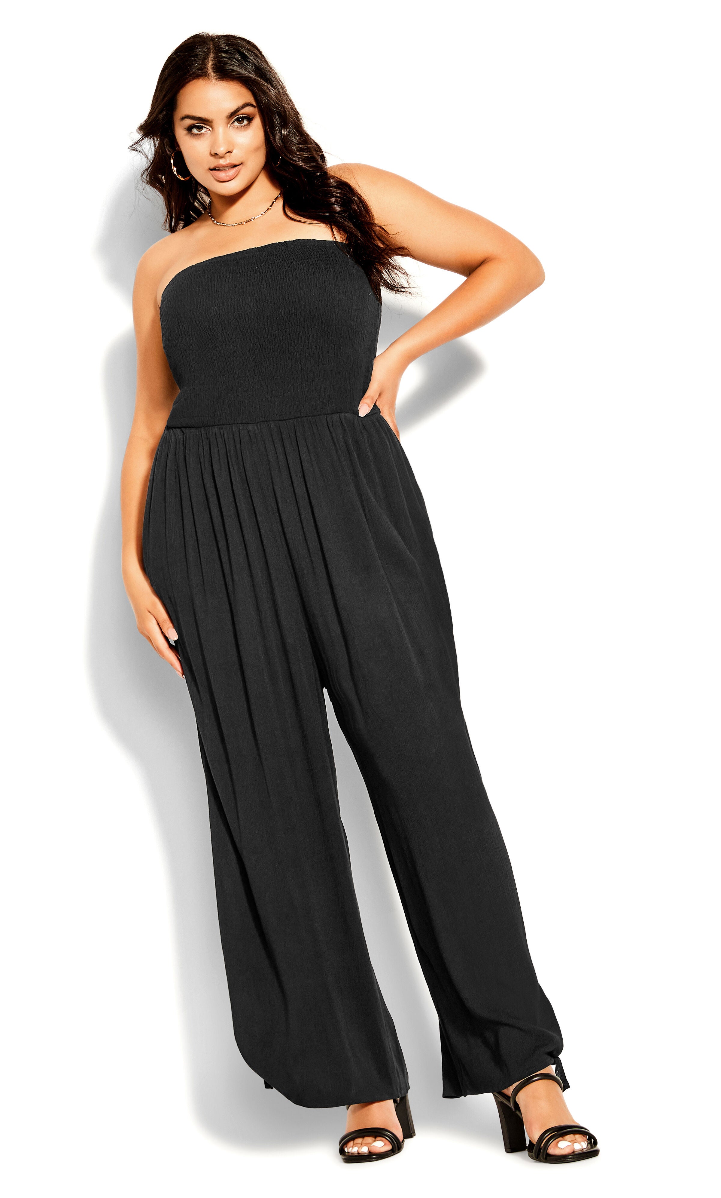 Smocked Jumpsuit - black, BLACK, alternate image number 2