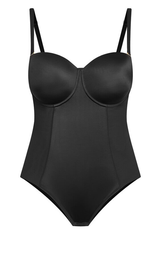 Smooth & Chic Strapless Bodysuit - black, BLACK, alternate image number null