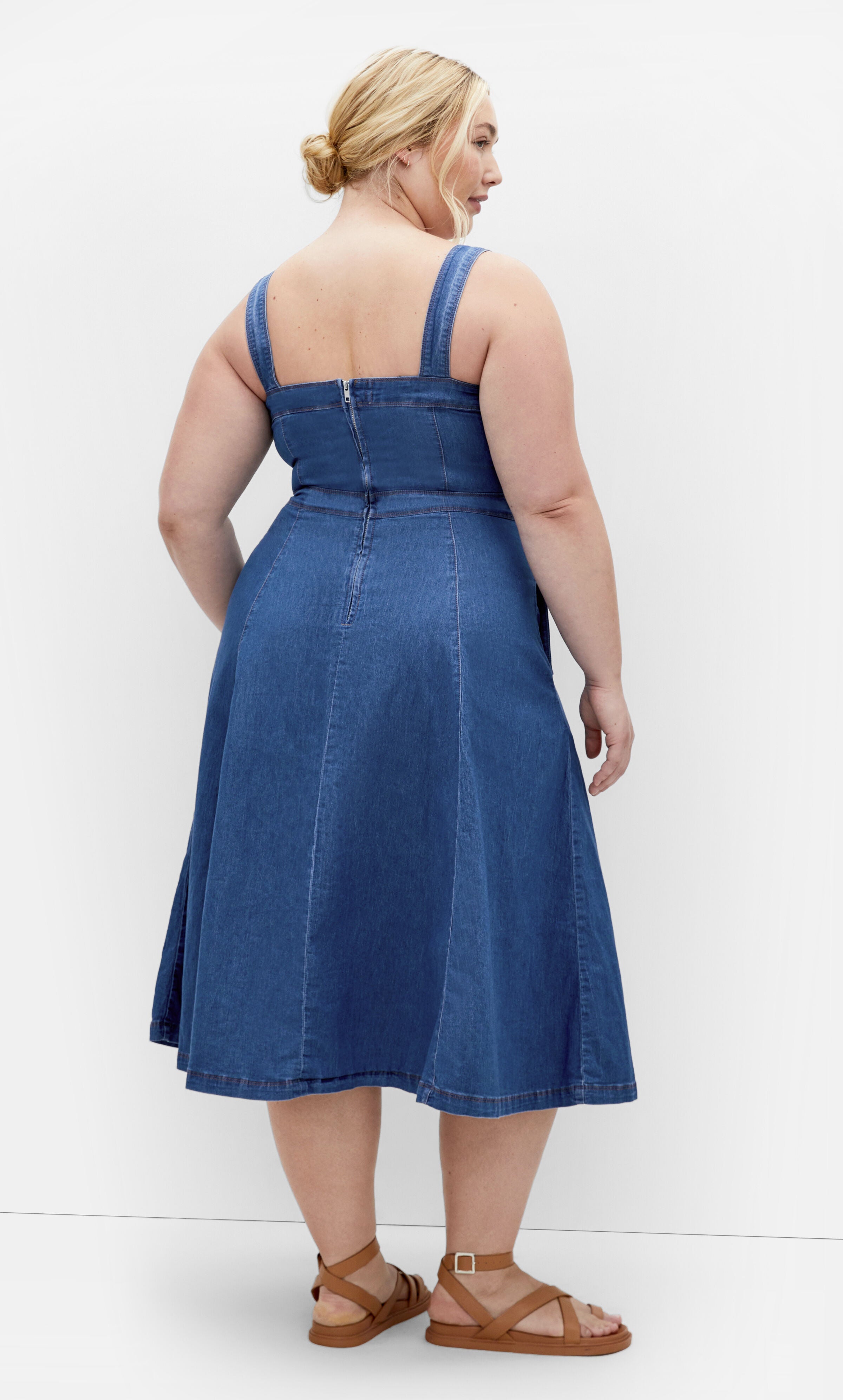 Averie Dress - light wash, BLUE, alternate image number 3