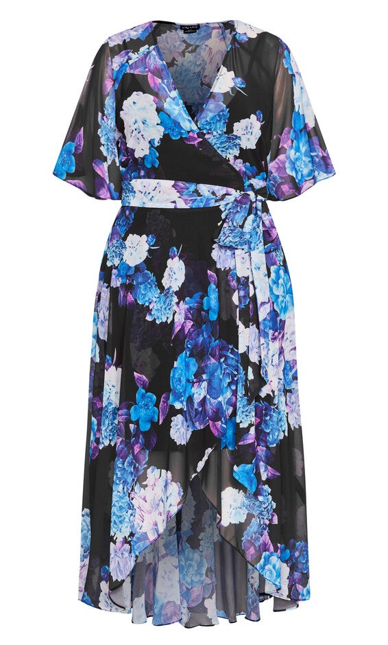 Enthrall Me Print Maxi Dress - black, BLACK, alternate image number null