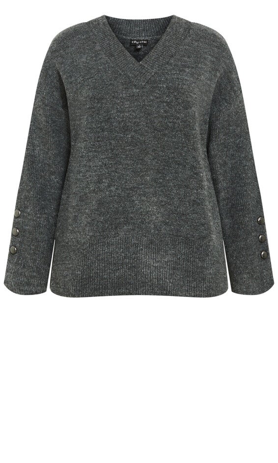 Jamie Sweater - charcoal marle, CHARCOAL, alternate image number 3