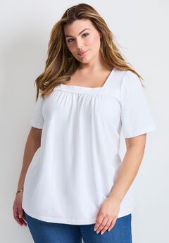 Smocked Squareneck Top