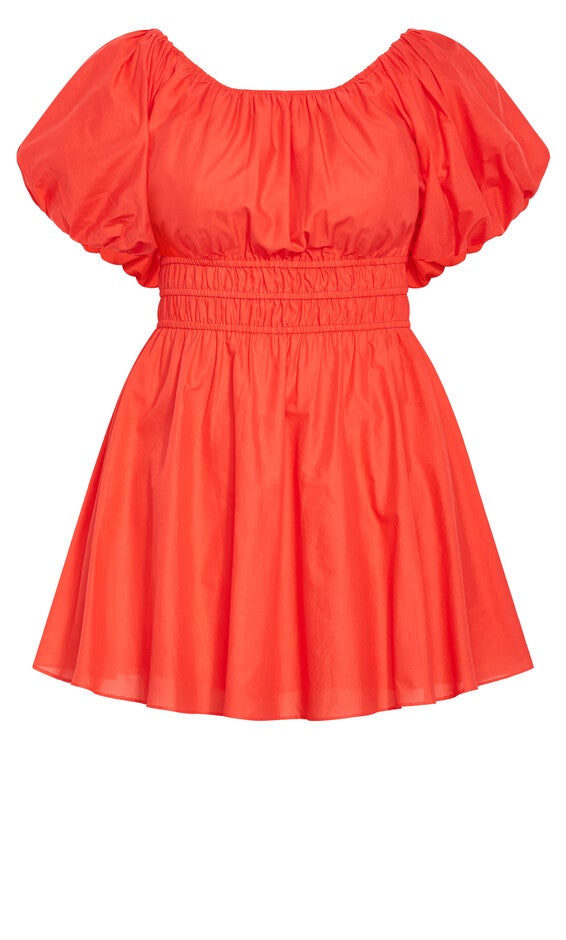 Lillian Balloon Sleeve Dress - pink coral, ORANGE, alternate image number 5