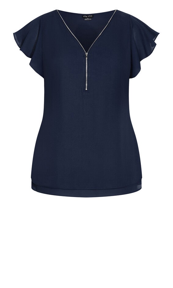 Zip Fling Top - navy, BLUE, alternate image number 5