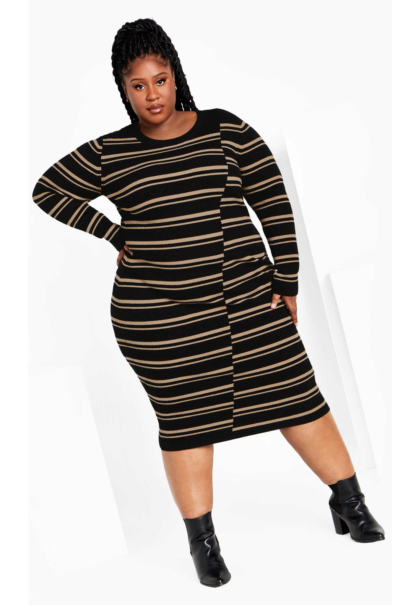 Marly Star Sweater Dress, BLACK BISCUIT, hi-res image number 0