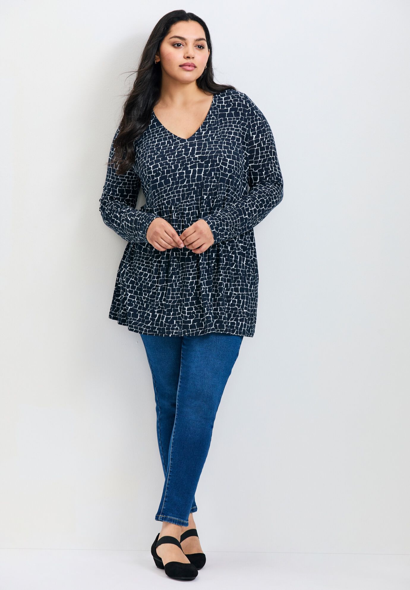 Nylah Long Sleeve Tunic, INK SHADOW, hi-res image number 0