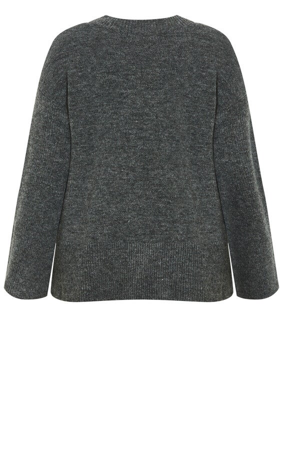 Jamie Sweater - charcoal marle, CHARCOAL, alternate image number 4