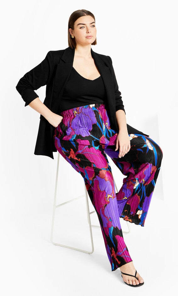 Kira Print Pant - magenta, WILD FLOWER, alternate image number null