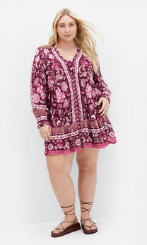 Plus Size Purple Mini Dress