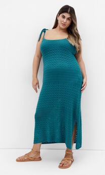 Sweet Crochet Dress - teal