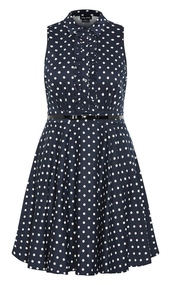 Nellie Dress - navy spot, BLUE, alternate image number 4