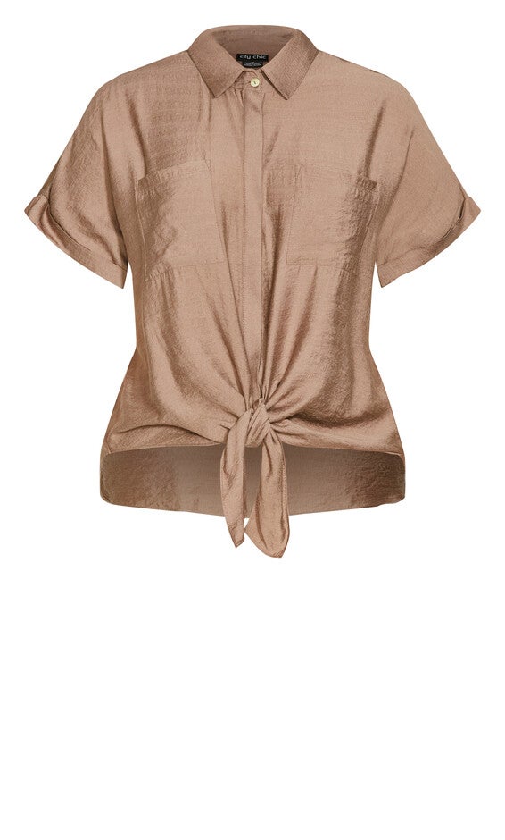 Relaxed Summer Shirt - mocha, BROWN, alternate image number null