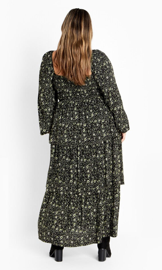 Dahlia Tiered Maxi Dress - olive, GREEN, alternate image number 1