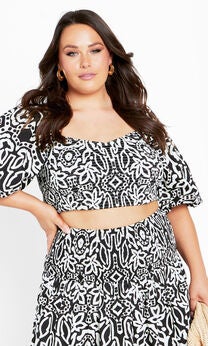 Amari Puff Sleeve Fitted Top - black