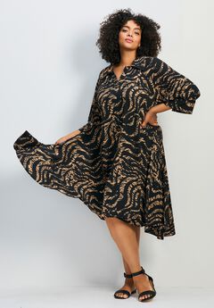 Parker Hanky Hem Collared Dress