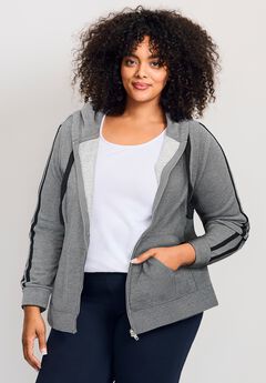 Side Stripe Zip Hoodie
