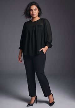 Gathered Sheer Blouse