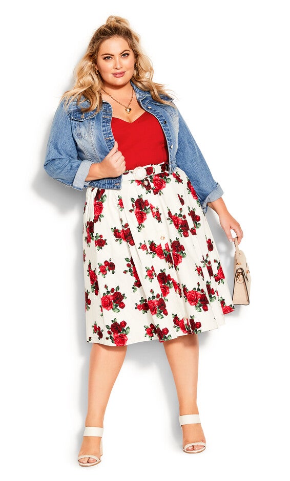Vintage Rose Skirt - ivory, WHITE, alternate image number null