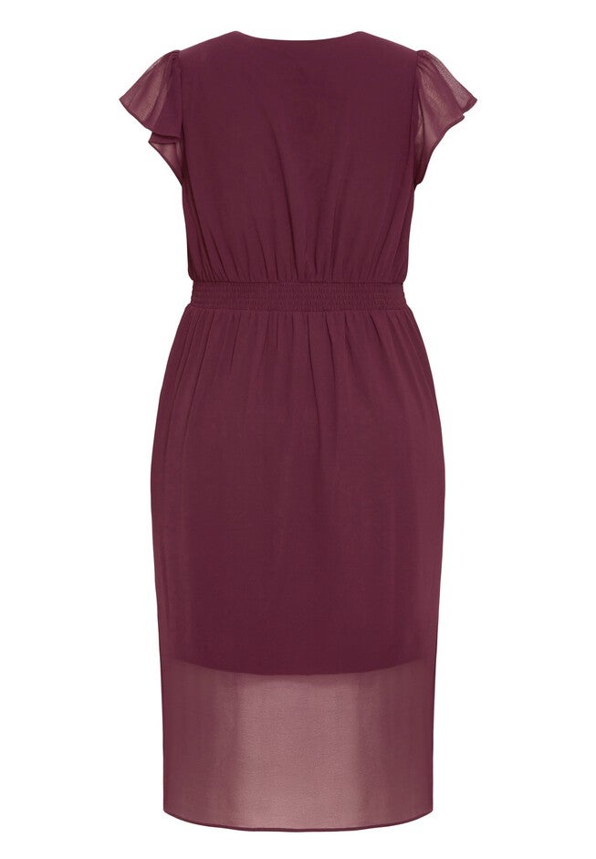 Wrap Swing Dress - spiced plum, PURPLE, alternate image number null