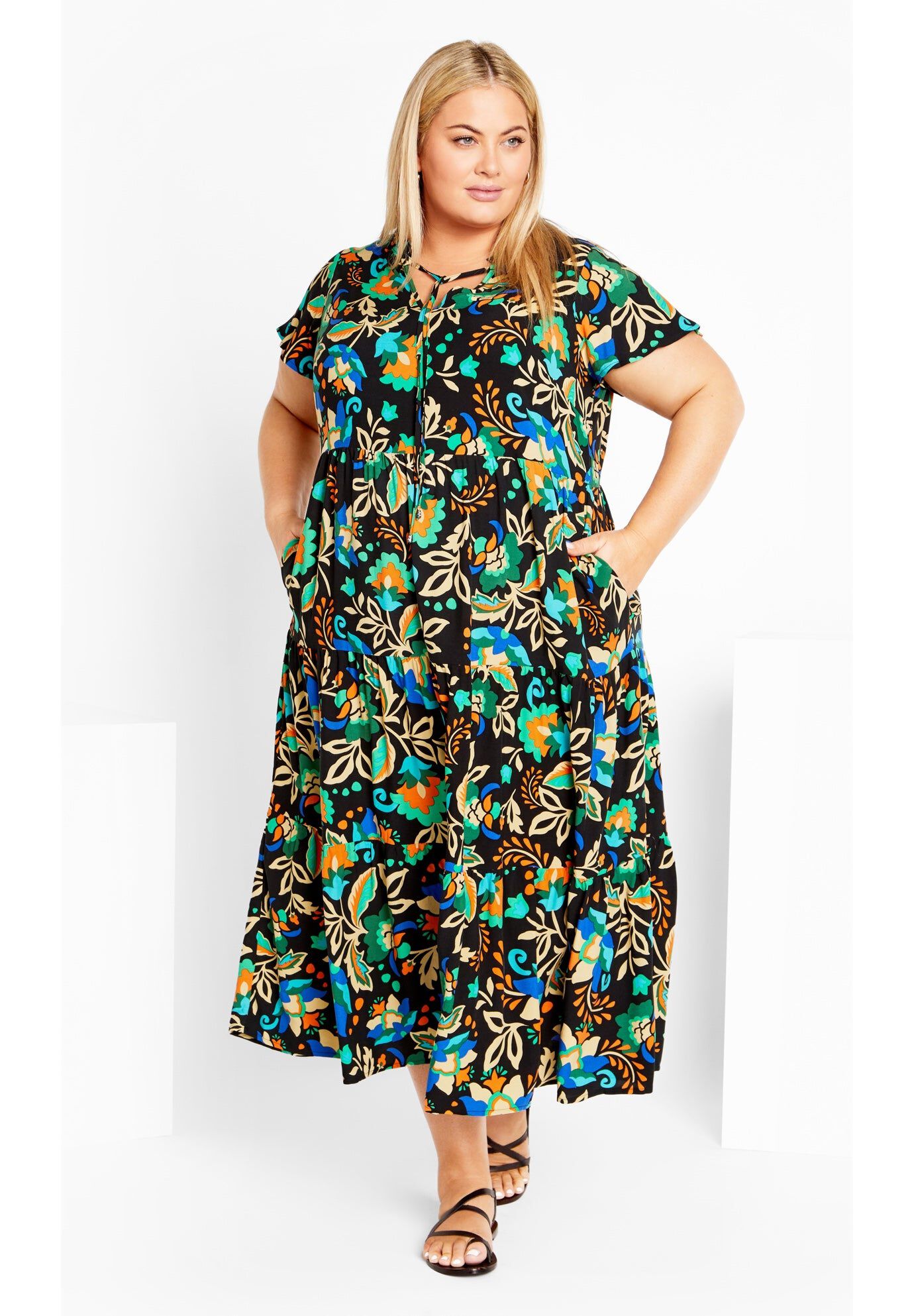 Lani Print Dress, VOYAGER, hi-res image number 0