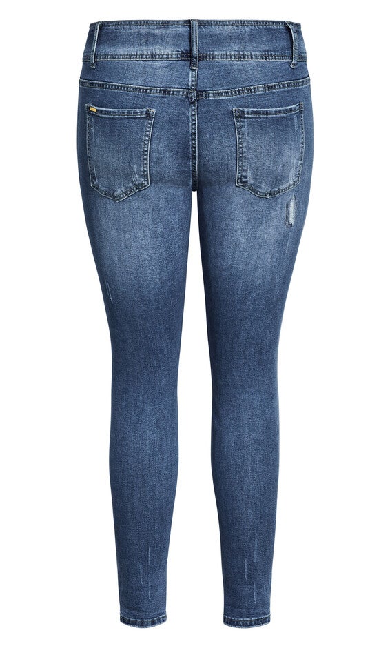 Patched Apple Skinny Jean - indigo, BLUE, alternate image number 5