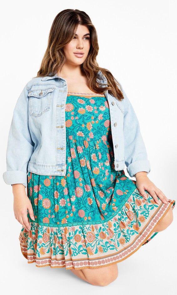 Aurora Mini Dress - gardenia, TURQUOISE, hi-res image number null