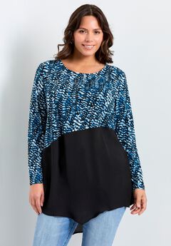 Plus Size Colorblock Tops