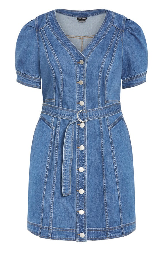Tayla Dress - mid wash, BLUE, alternate image number 4