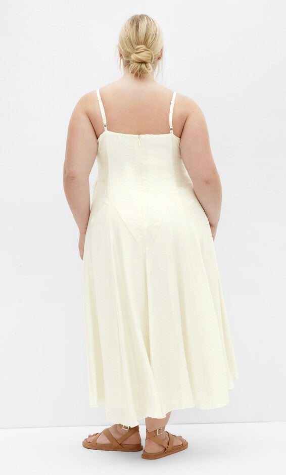 Clara Maxi Dress - butter, YELLOW, alternate image number 3