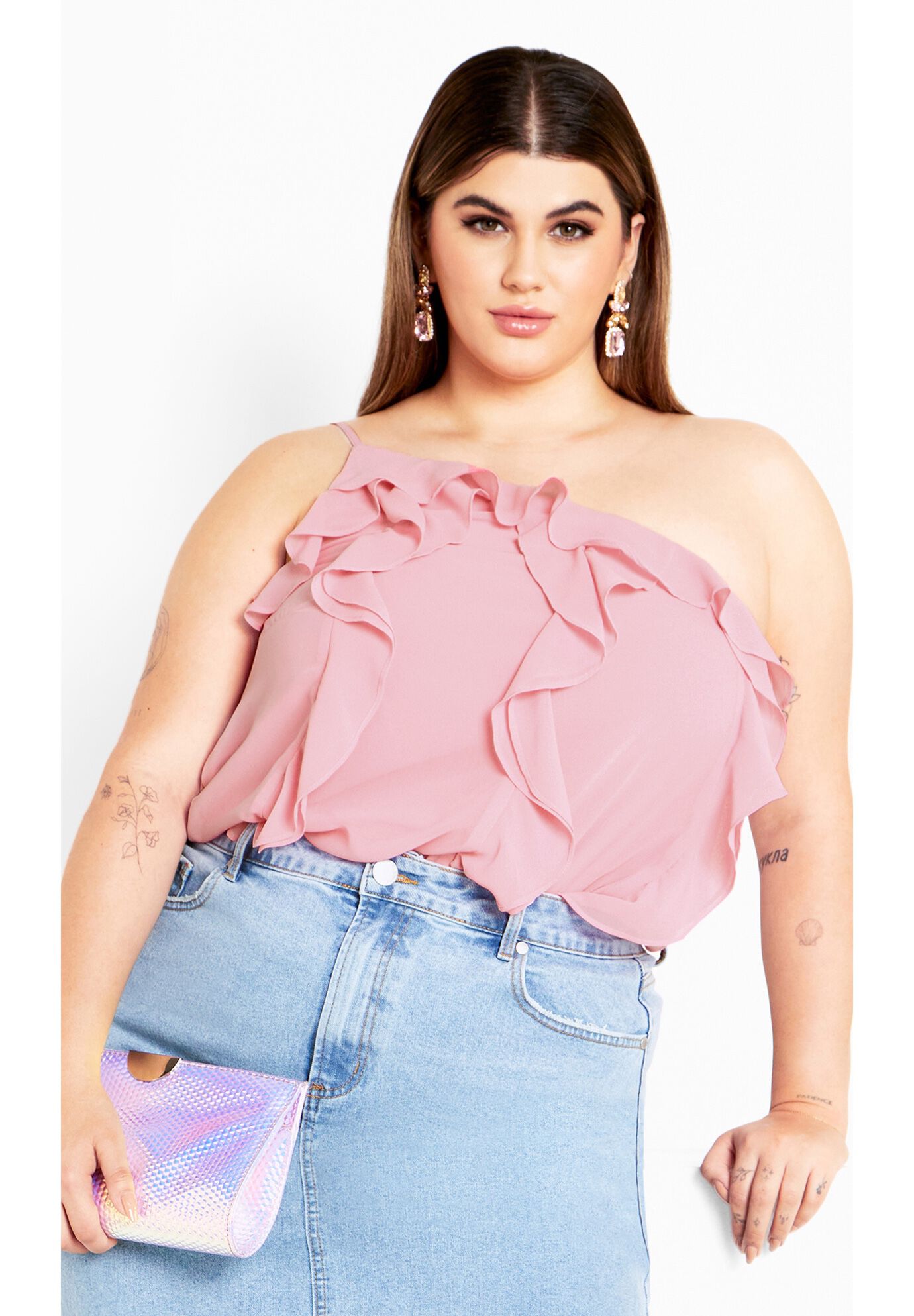Ruffle Rita Top - baby blue, PINK, hi-res image number 0
