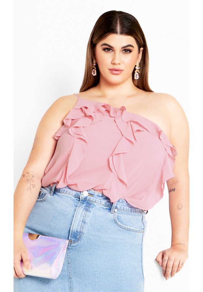 Ruffle Rita Top - baby blue, PINK, hi-res image number 0