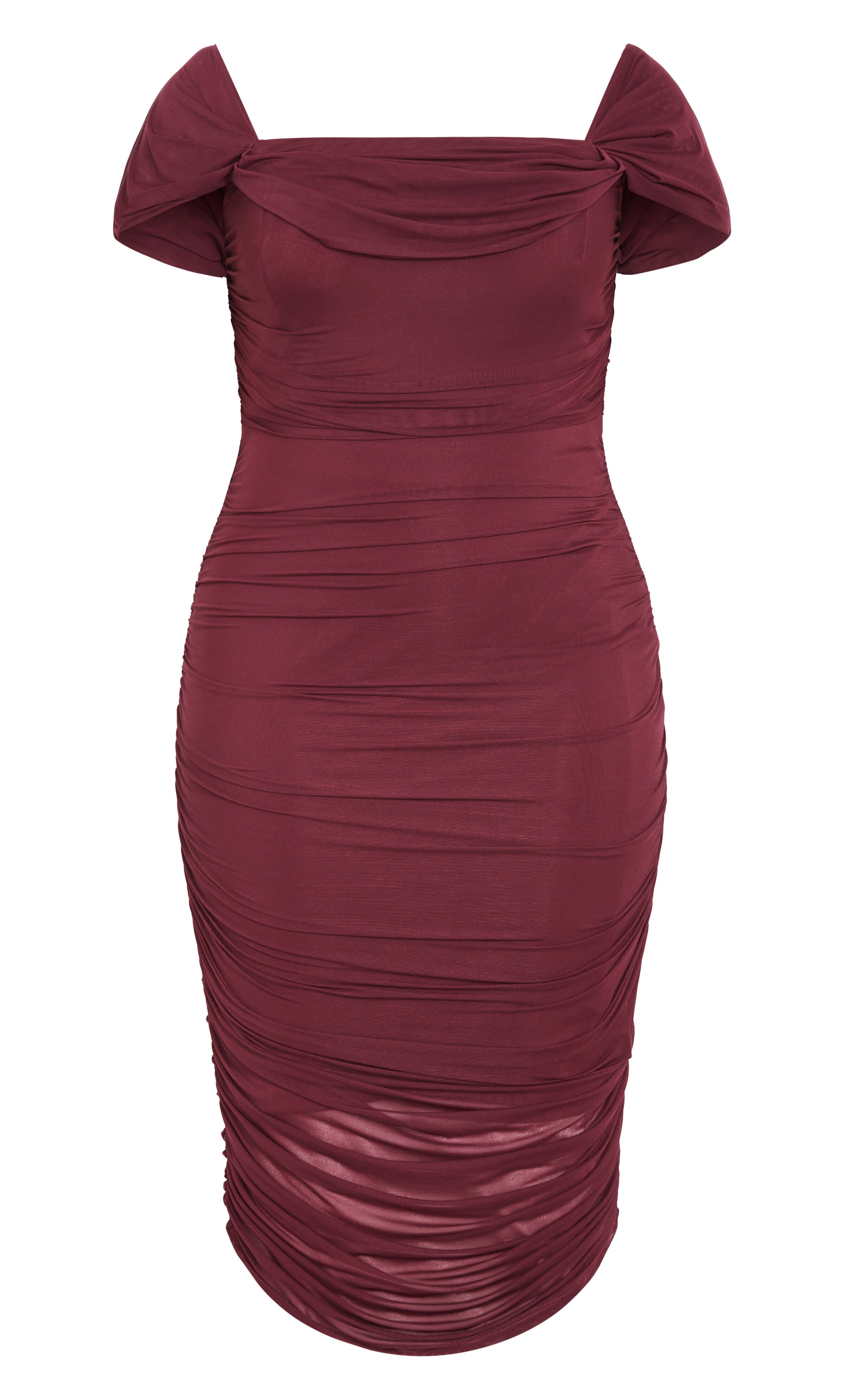 Jazmin Ruched Dress - dark cherry, RED, alternate image number 4