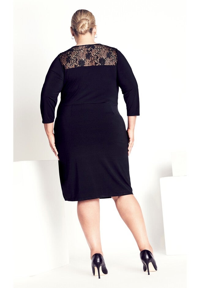 Deanna Wrap Lace Dress, BLACK, on-hover image number 1
