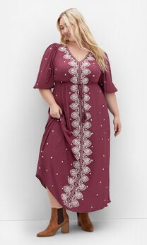 Ulla Embroidered Dress - blackberry