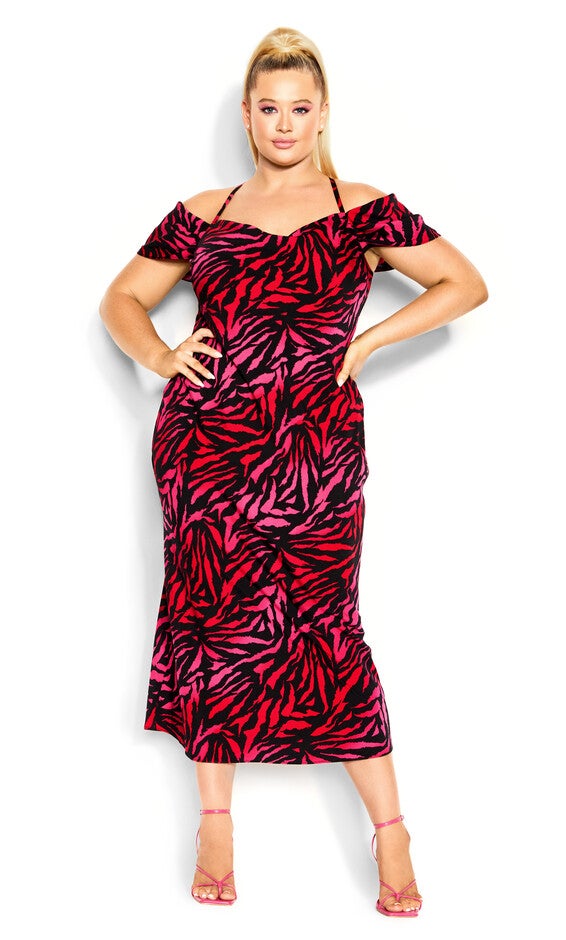 Mariah Print Dress - pink, BLACK, hi-res image number null